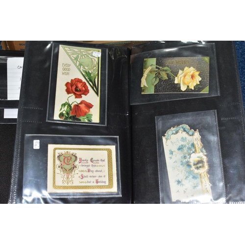 501 - POSTCARDS, four albums containing approximately 625 Sentimental Postcards dating from The Victorian ... 