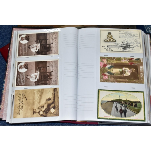 501 - POSTCARDS, four albums containing approximately 625 Sentimental Postcards dating from The Victorian ... 