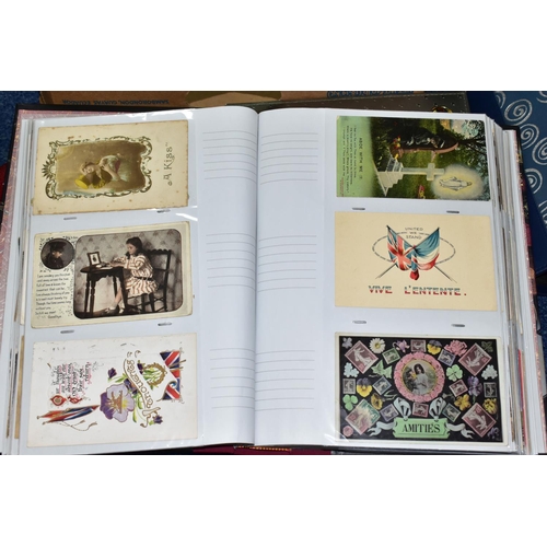 501 - POSTCARDS, four albums containing approximately 625 Sentimental Postcards dating from The Victorian ... 