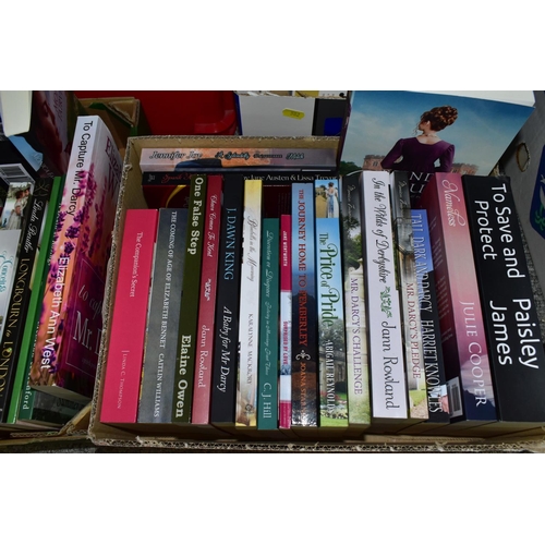 582 - BOOKS, eight boxes containing a collection of approximately 210 titles in hardback and paperback for... 