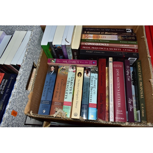 582 - BOOKS, eight boxes containing a collection of approximately 210 titles in hardback and paperback for... 