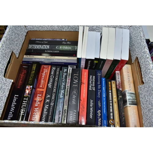 582 - BOOKS, eight boxes containing a collection of approximately 210 titles in hardback and paperback for... 