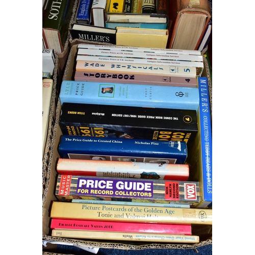 587 - BOOKS, five boxes containing approximately fifty+ titles in hardback and paperback formats concernin... 