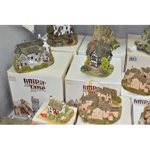 589 - THIRTY FIVE LILLIPUT LANE SCULPTURES FROM THE NORTH COLLECTION, mostly boxed and have deeds where me... 