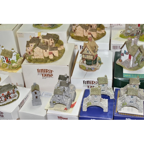 589 - THIRTY FIVE LILLIPUT LANE SCULPTURES FROM THE NORTH COLLECTION, mostly boxed and have deeds where me... 