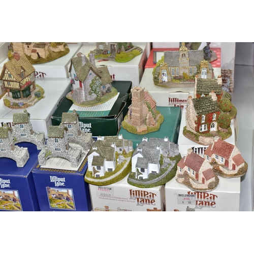 589 - THIRTY FIVE LILLIPUT LANE SCULPTURES FROM THE NORTH COLLECTION, mostly boxed and have deeds where me... 