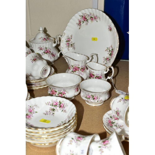 599 - ROYAL ALBERT 'LAVENDER ROSE' TEA AND COFFEE WARES ETC, comprising twelve each large and small tea cu... 