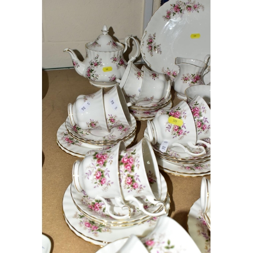 599 - ROYAL ALBERT 'LAVENDER ROSE' TEA AND COFFEE WARES ETC, comprising twelve each large and small tea cu... 