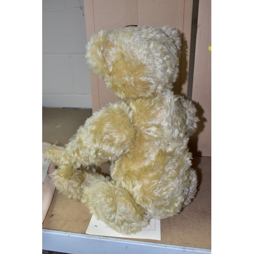 606 - STEIFF, AN 'OLD GOLD' LIMITED EDITION TEDDY BEAR, the jointed body covered with a light mohair plush... 