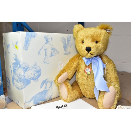 608 - STEIFF, A LIMITED EDITION 'REPLICA 1960' TEDDY BEAR, the jointed body covered in a short golden moha... 