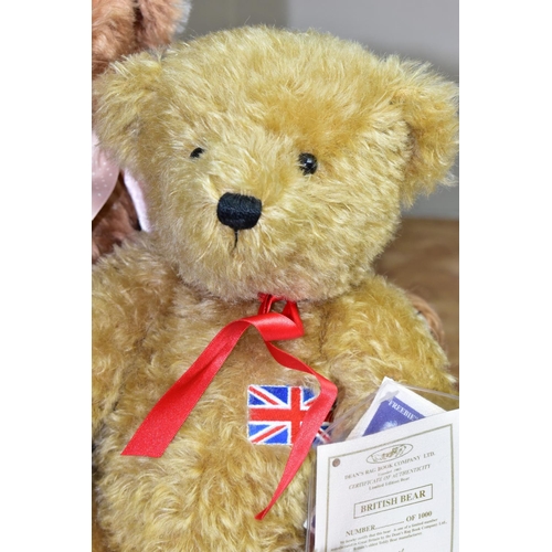 617 - TWO DEAN'S RAG BOOK COMPANY LIMITED EDITION TEDDY BEARS, comprising 'Tearose' a jointed body bear co... 