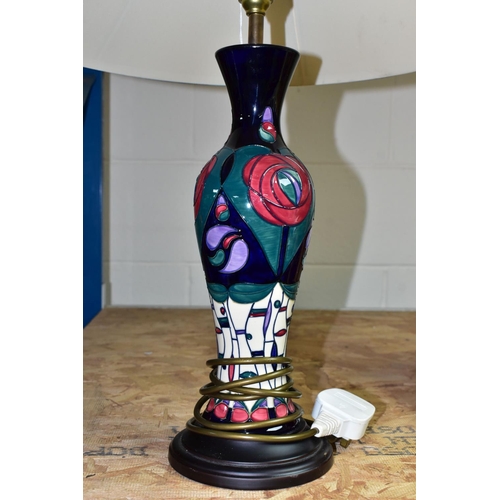 618 - A MOORCROFT TRIBUTE TO CHARLES RENNIE MACKINTOSH TABLE LAMP, designed by Rachael Bishop, approximate... 