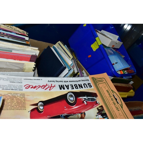 657 - FOUR BOXES OF EPHEMERA, to include an album of over one hundred early twentieth century postcards of... 