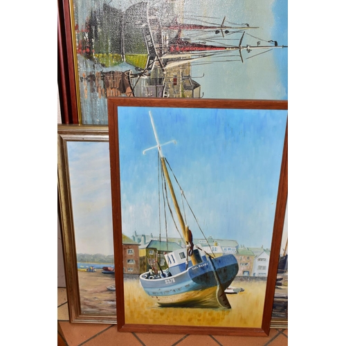 666 - ELEVEN MARITIME / BOATING THEMED OILS AND ACRYLICS, to include William Henry Stockman (British 1935-... 