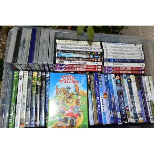 669 - DVDS / VHS TAPES, seven boxes containing a large collection of over 350 titles to include Films, Tel... 