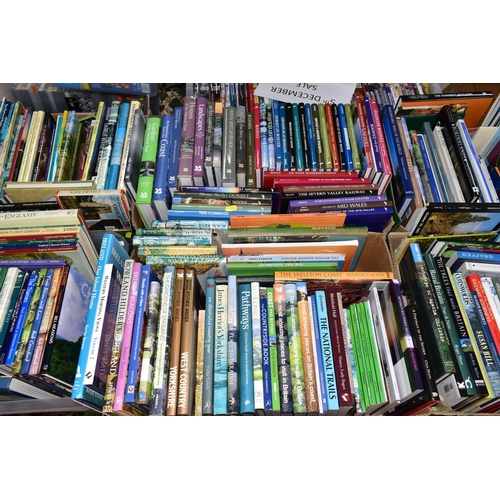 670 - BOOKS & GUIDES, six boxes containing approximately 220 titles in hardback format and guide book pamp... 