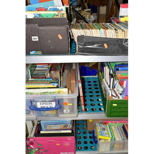 682 - CHILDREN'S BOOKS, nine boxes containing a large collection of mostly Children's Publications in hard... 