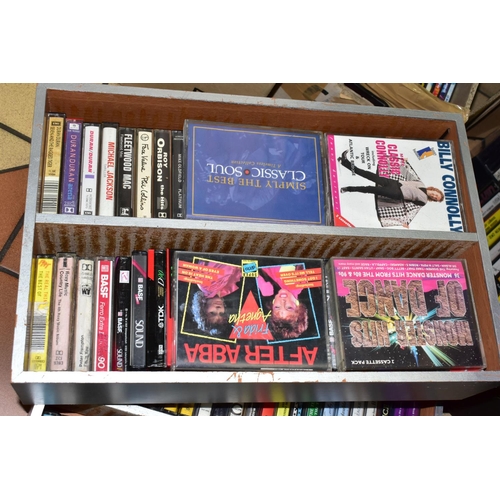 688 - MUSIC TAPES & CDS, five boxes containing approximately 100 music tapes including some blank tapes, g... 