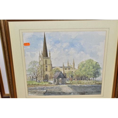 708 - A SMALL COLLECTION OF PICTURES AND PRINTS ETC, to include two Vic Bowcott watercolours depicting a s... 