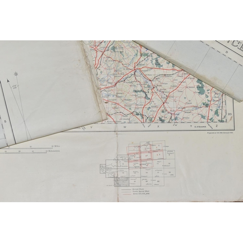 709 - NINE 1-250,000 SCALE ORDNANCE SURVEY MAPS OF FRANCE DATED 1938, comprising sheets 3a, 7, 7a & 13a, 8... 