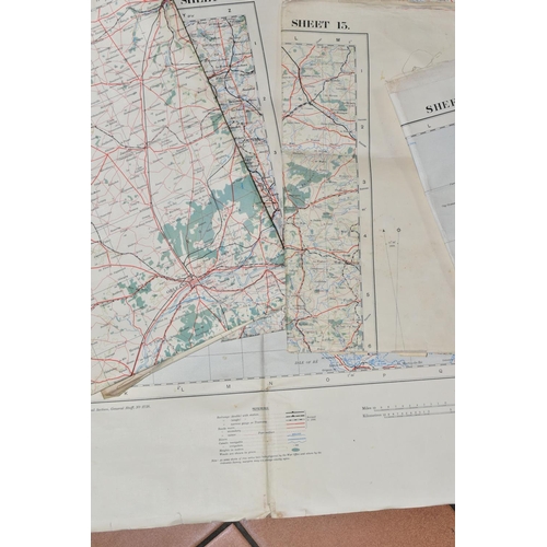 709 - NINE 1-250,000 SCALE ORDNANCE SURVEY MAPS OF FRANCE DATED 1938, comprising sheets 3a, 7, 7a & 13a, 8... 