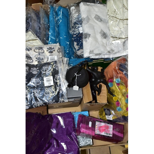 722 - TWO BOXES OF NEW AND UNUSED LADIES WRAPS AND SCARVES, to include over thirty scarves and wraps in as... 