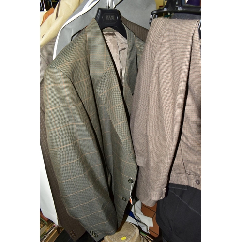 726 - A COLLECTION OF GENTLEMEN'S CLOTHING, to include a quantity of 1980/1990's neck ties, a Baumler grey... 