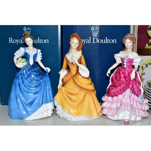 731 - SIX ROYAL DOULTON FIGURINES, of which five are boxed, comprising 'Anna of the Five Towns' HN3865 com... 