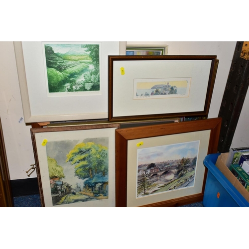 738 - A QUANTITY OF PAINTINGS AND LIMITED EDITION PRINTS ETC,  to include Joyce Johnson watercolour depict... 