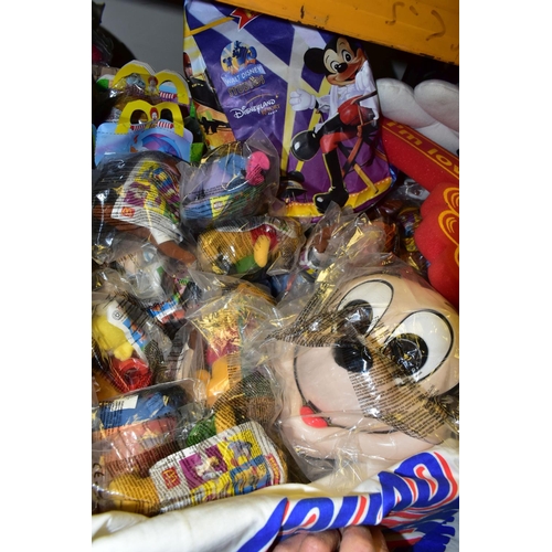 740 - FOUR BOXES AND LOOSE McDONALDS HAPPY MEAL TOYS AND EPHEMERA, to include mostly sealed packs, Winnie ... 