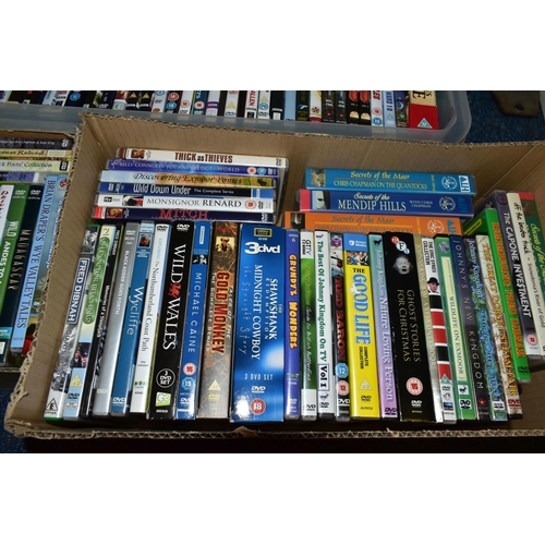 742 - EIGHT BOXES OF ASSORTED DVDs, to include documentaries - Fred Dibnah, RAF at War, Canal Walks, Coast... 