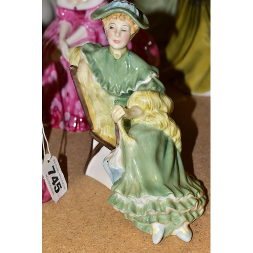 745 - FIVE ROYAL DOULTON FIGURINES, comprising 'Make Believe' HN2225, Ascot HN2356, Victoria HN2471, Simon... 