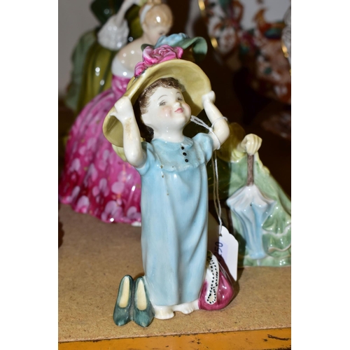 745 - FIVE ROYAL DOULTON FIGURINES, comprising 'Make Believe' HN2225, Ascot HN2356, Victoria HN2471, Simon... 