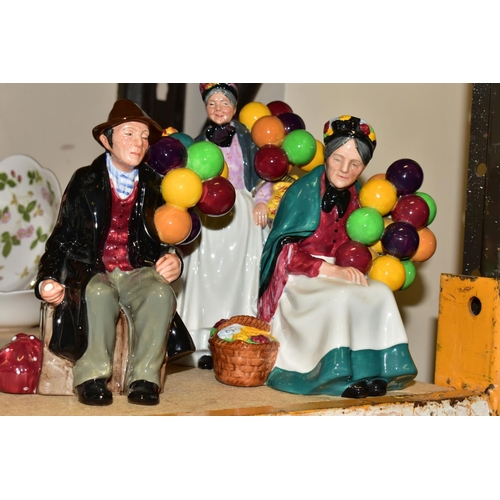 749 - THREE WEDGWOOD BALLOON FIGURES, comprising 'The Old Balloon Seller' HN1315, 'Biddy Pennyfarthing' HN... 