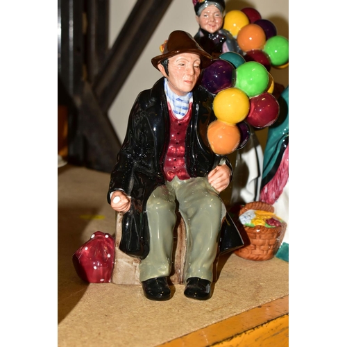 749 - THREE WEDGWOOD BALLOON FIGURES, comprising 'The Old Balloon Seller' HN1315, 'Biddy Pennyfarthing' HN... 