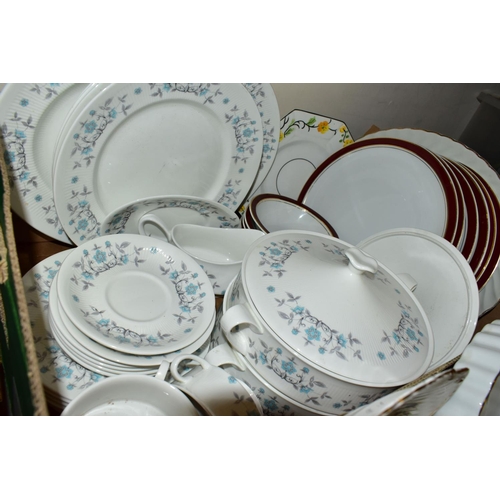 750 - TWO BOXES OF TEA AND DINNER WARES ETC,  to include Paragon 'English Rose' six place tea set - lackin... 