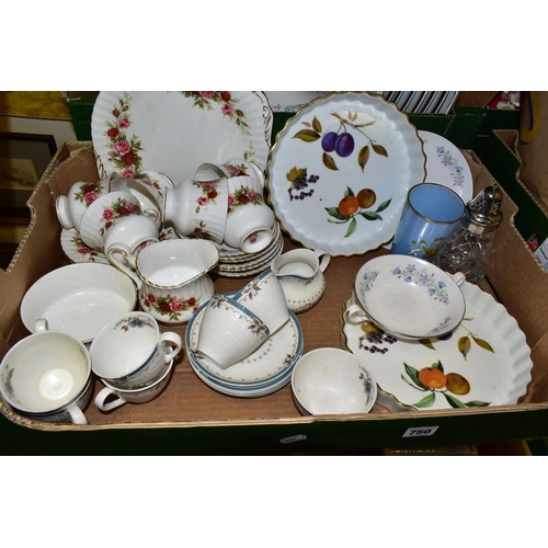 750 - TWO BOXES OF TEA AND DINNER WARES ETC,  to include Paragon 'English Rose' six place tea set - lackin... 