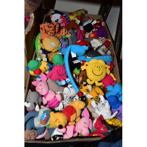 751 - FIVE BOXES OF McDONALDS HAPPY MEAL TOYS ETC, to include a box of balloons, a box of plastic toys, tw... 