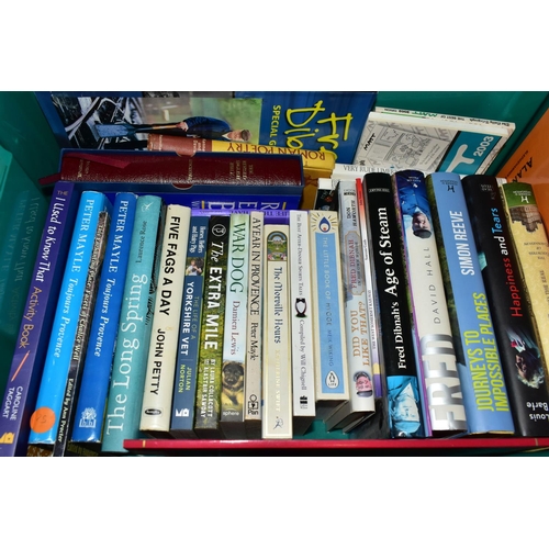 752 - BOOKS, seven boxes containing over 200 titles in hardback and paperback formats, mostly concerning t... 