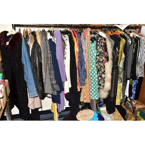 753 - A QUANTITY OF VINTAGE AND MODERN LADIES CLOTHING,  approximately eighty items of assorted ages from ... 