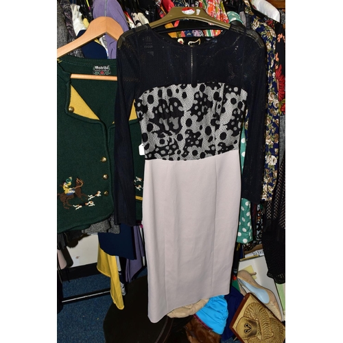 753 - A QUANTITY OF VINTAGE AND MODERN LADIES CLOTHING,  approximately eighty items of assorted ages from ... 