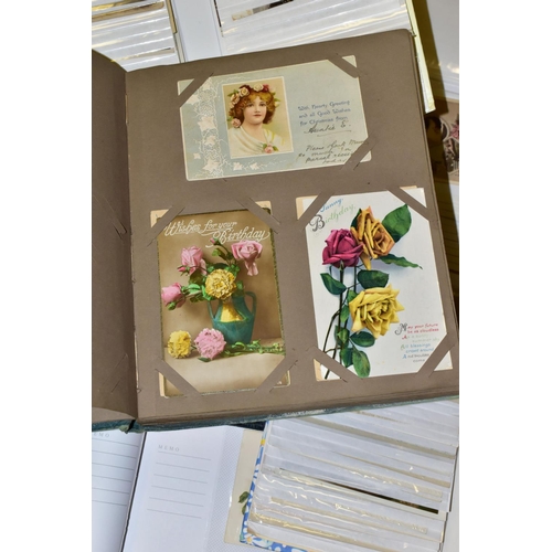 756 - POSTCARDS, nine albums containing approximately 430 Postcards dating from the Edwardian era predomin... 