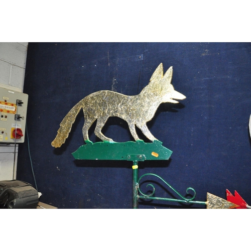 1052 - TWO BESPOKE WEATHERVANES, one depicting Old Father Time, 103cm high, the other depicting a Fox but w... 