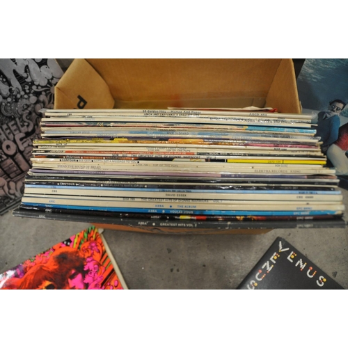 801 - A TRAY CONTAINING OVER FORTY LPs AND 7in SINGLES including Disraeli Gears ( 1st pressing) and Wheels... 