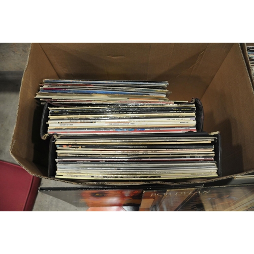 803 - TWO TRAYS CONTAINING OVER ONE HUNDRED AND FIFTY LPs AND 12in SINGLES including Nems copies of Parano... 