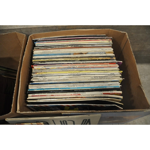 803 - TWO TRAYS CONTAINING OVER ONE HUNDRED AND FIFTY LPs AND 12in SINGLES including Nems copies of Parano... 