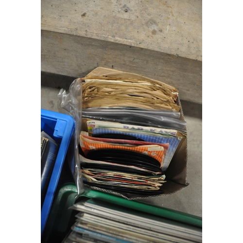 804 - THREE TRAYS CONTAINING APPROX TWO HUNDRED LPs, 78s, SINGLES AND CDs including Cat Stevens, Buddy Hol... 