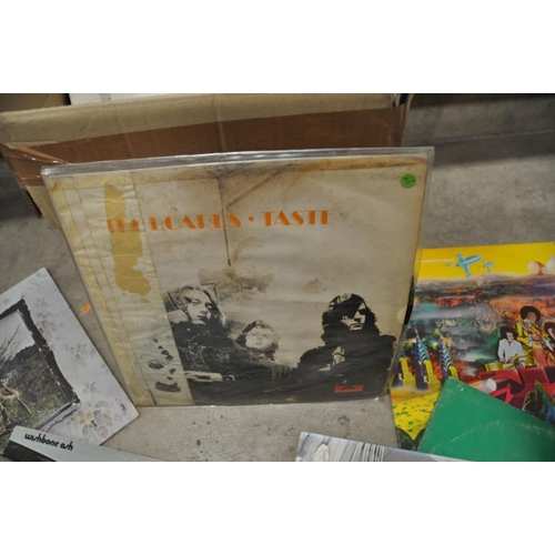 806 - A TRAY CONTAINING OVER THIRTY LPs including Electric Ladyland and Backtrack by Jimi Hendrix, On the ... 