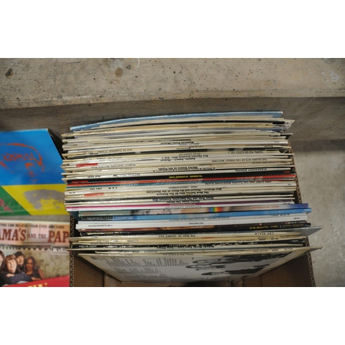 808 - A TRAY CONTAINING OVER NINETY LPs, 12In AND 7in SINGLES including Eyes and Ears and Cass, John etc b... 