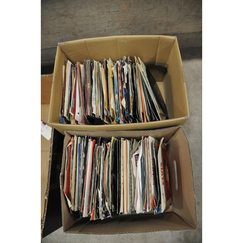 809 - TWO TRAYS CONTAINING OVER TWO HUNDRED 7in SINGLES including Elvis Presley, The Beatles, David Bowie,... 